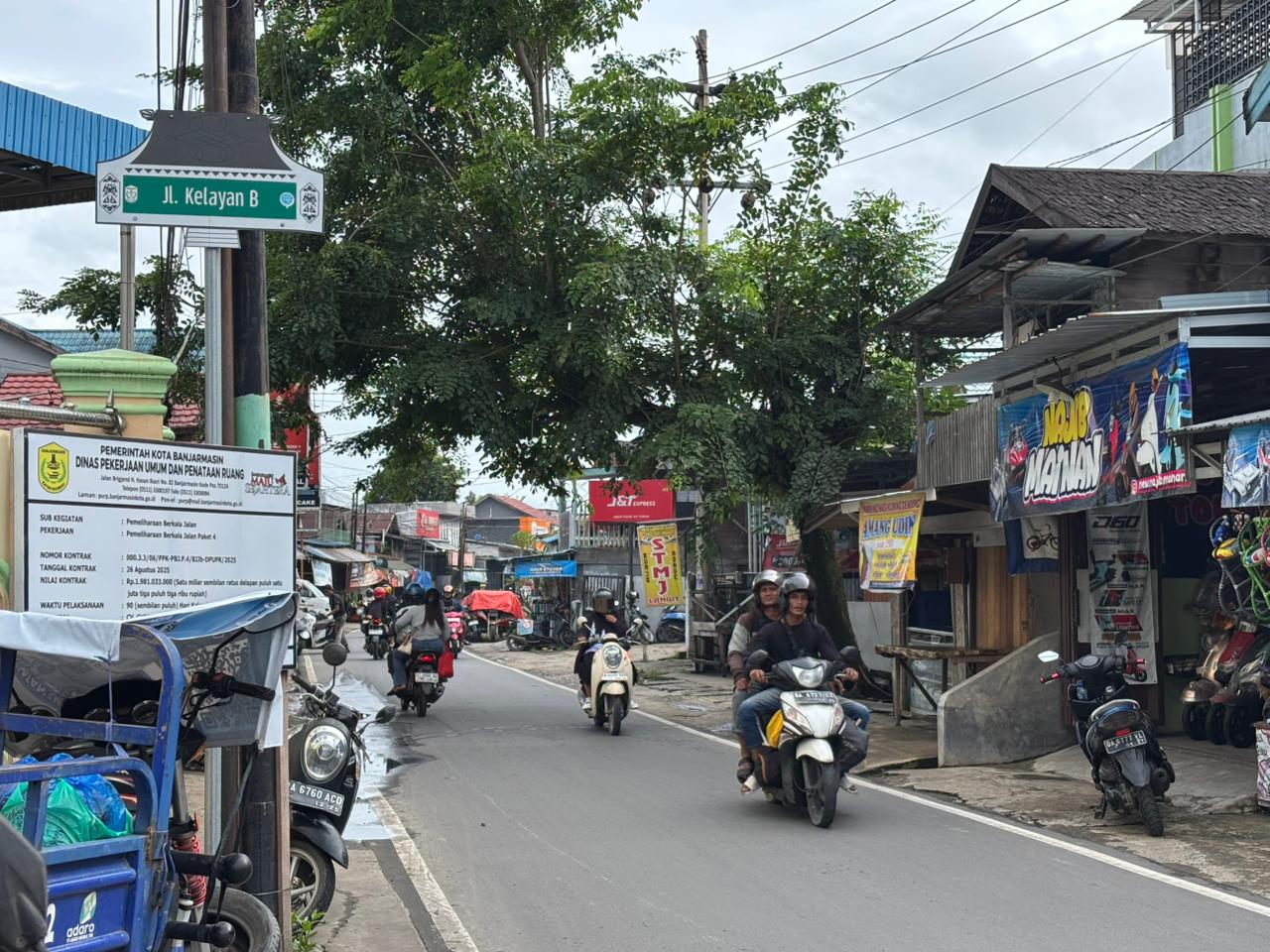 PERMUKIMAN PADAT: Salah satu sudut Jalan Kelayan, Banjarmasin Selatan.