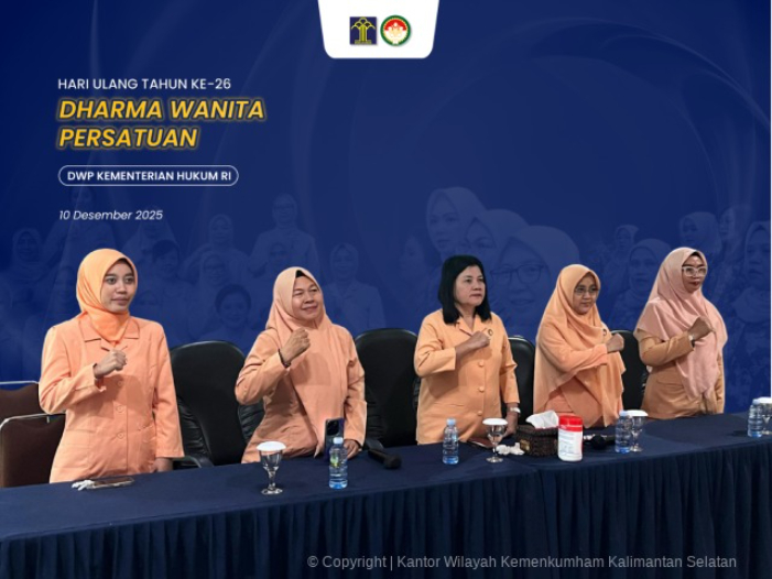 DARING:DWP Kanwil Kemenkum Kalsel mengikuti upacara peringatah HUT ke-26 DWP Tahun 2025, Rabu (10/12/2025).