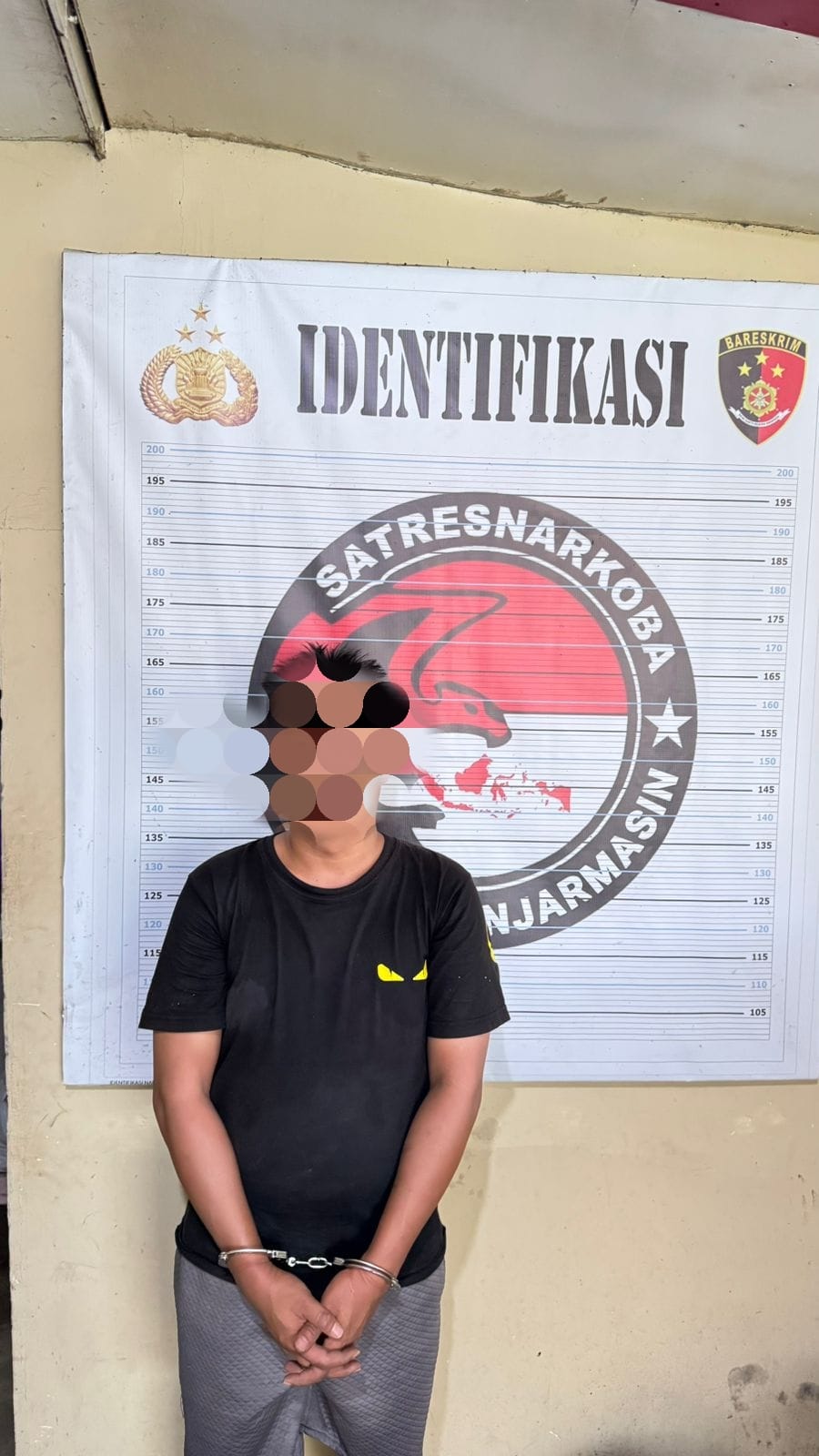 DIAMANKAN: Opek diamankan Unit Buser Polsek Banjarmasin Tengah bersama barang bukti satu paket sabu seberat 1,71 gram.