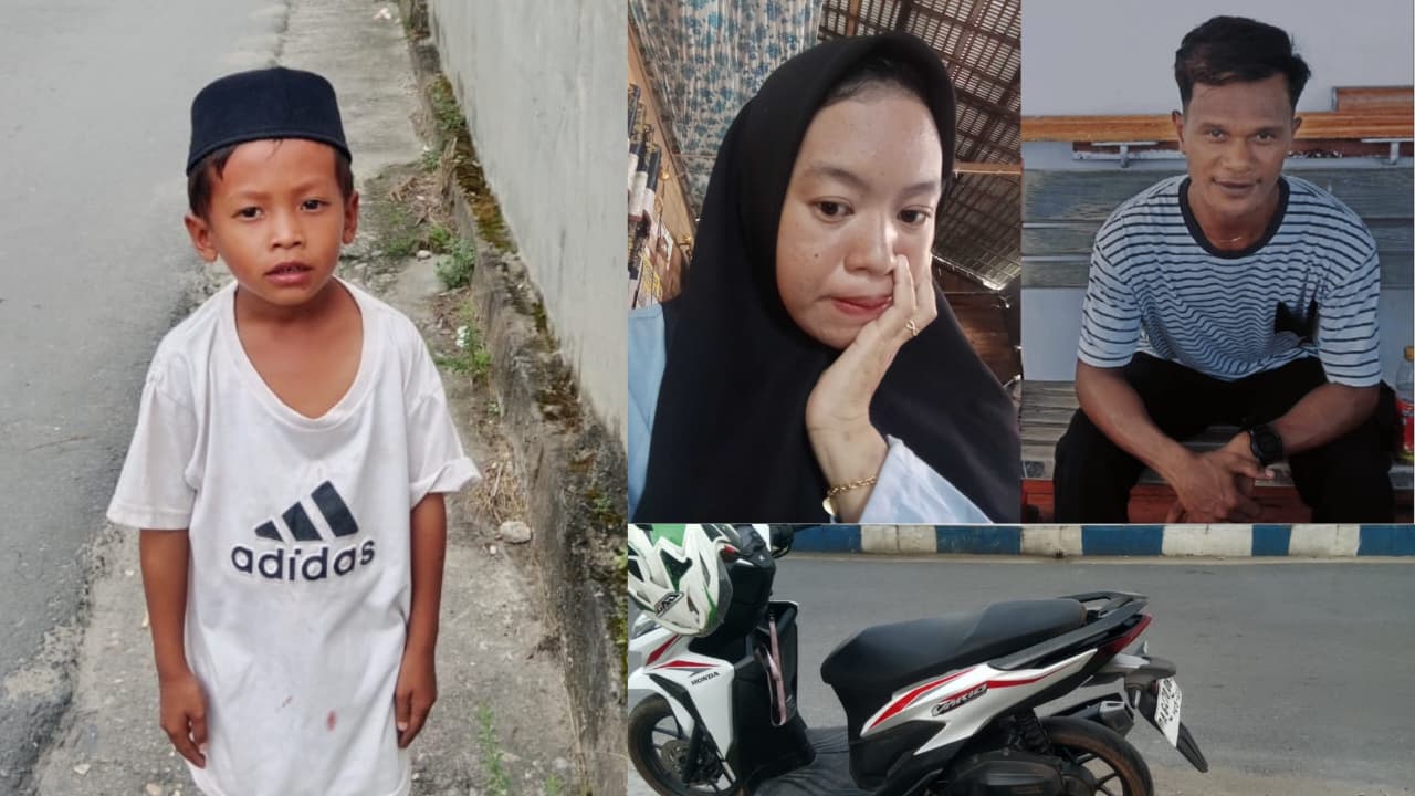 HILANG: Hanafi bocah 6 tahun hilang setelah ditinggal ibu kandung di Kandangan Kota.