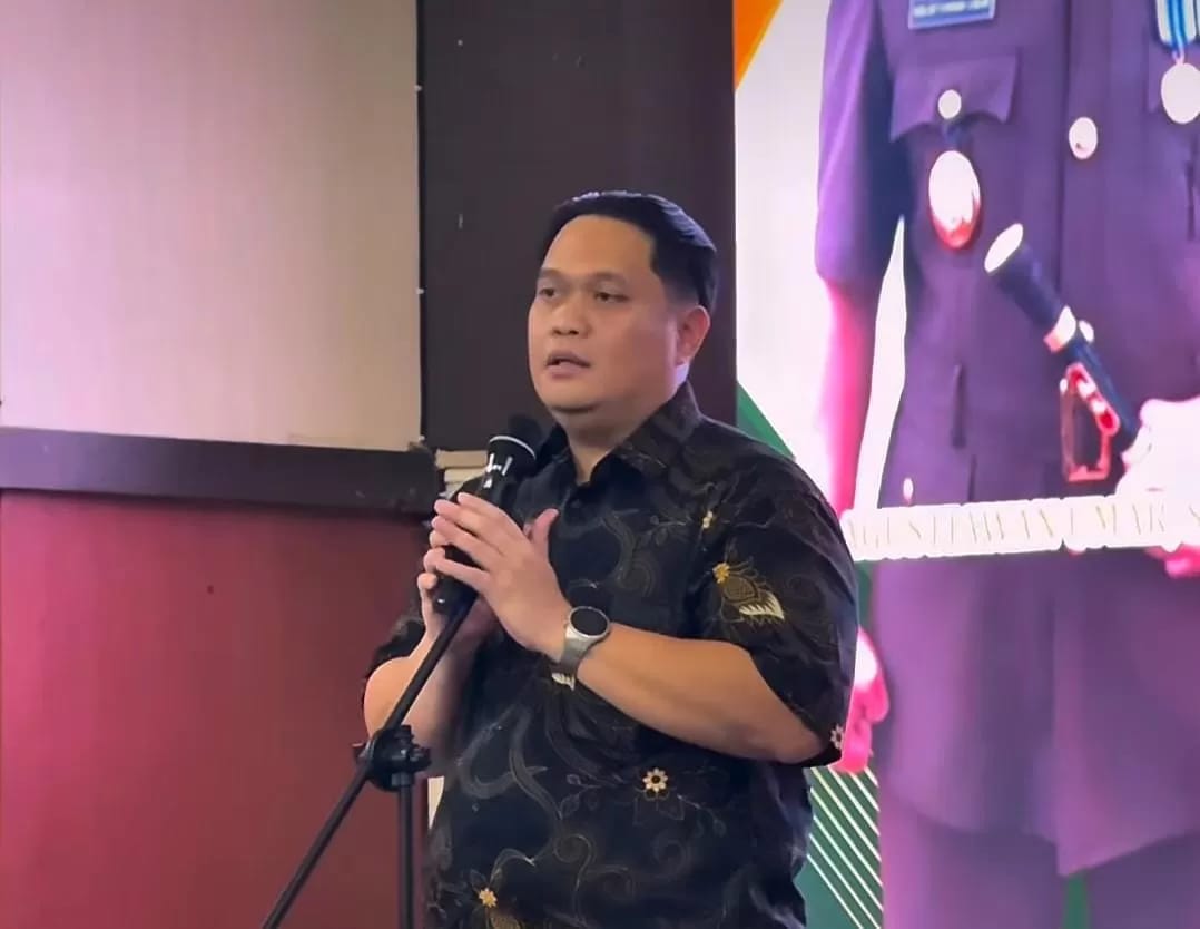 JEJAK: Kajari HSU Albertinus P Napitupulu saat perkenalan dengan Forkopimda HSU di Aula Dr KH Idham Chalid, Kota Amuntai. Ia sebelumnya pernah disidang di Tipikor 2023 karena terima suap.