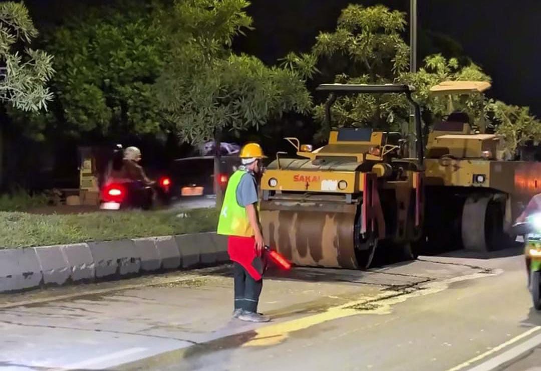 RAMPUNG: Salah satu akses jalan yang rampung diperbaiki.