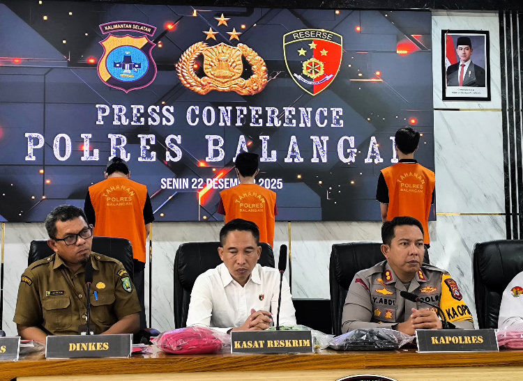 Kapolres Balangan AKBP Yulianor Abdi menjelaskan perkembangan penanganan kasus video asusila yang viral, termasuk pencarian&nbsp;identitas terduga penyebar.