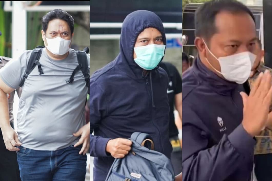 LENGKAP: Ketiga jaksa Kejari HSU ( dari kiri: Kajari, Kasi Intel, Kasi Datun) saat tiba di gedung KPK.