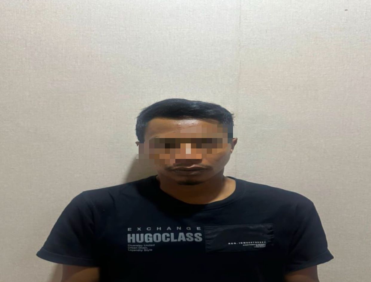 DIRINGKUS: Pelaku pembunuhan berinisial I (34) berhasil diringkus jajaran Polsek Mantewe di Desa Miawa, Kecamatan Piani, Kabupaten Tapin.