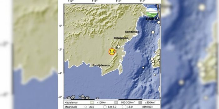 Grafis gempa yang terjadi di Balangan