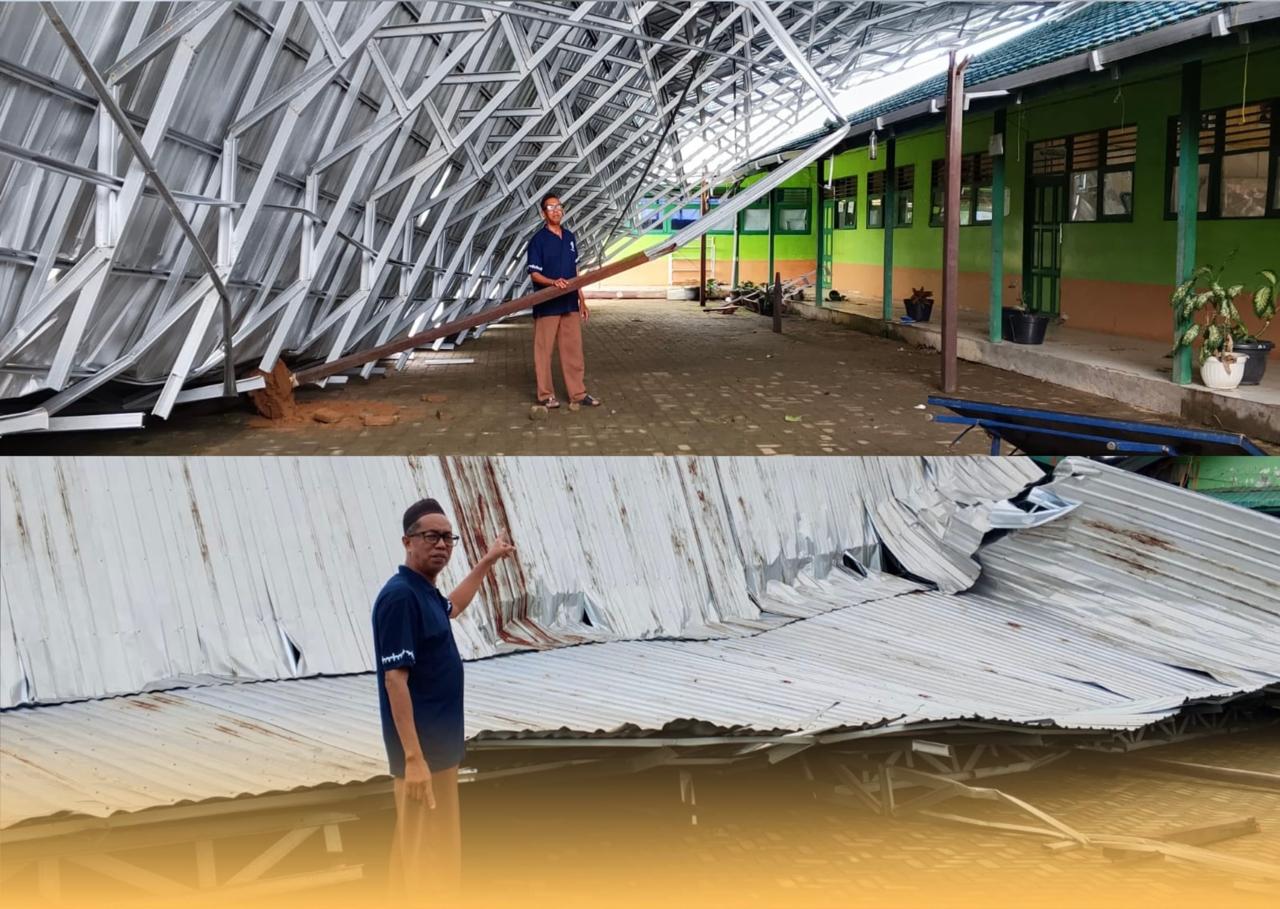 Dampak cuaca ekstrem dan banjir rob di Kalsel, sebagian infrastruktur madrasah rusak dan tergenang.(Kemenag Kalsel untuk Radar Banjarmasin)