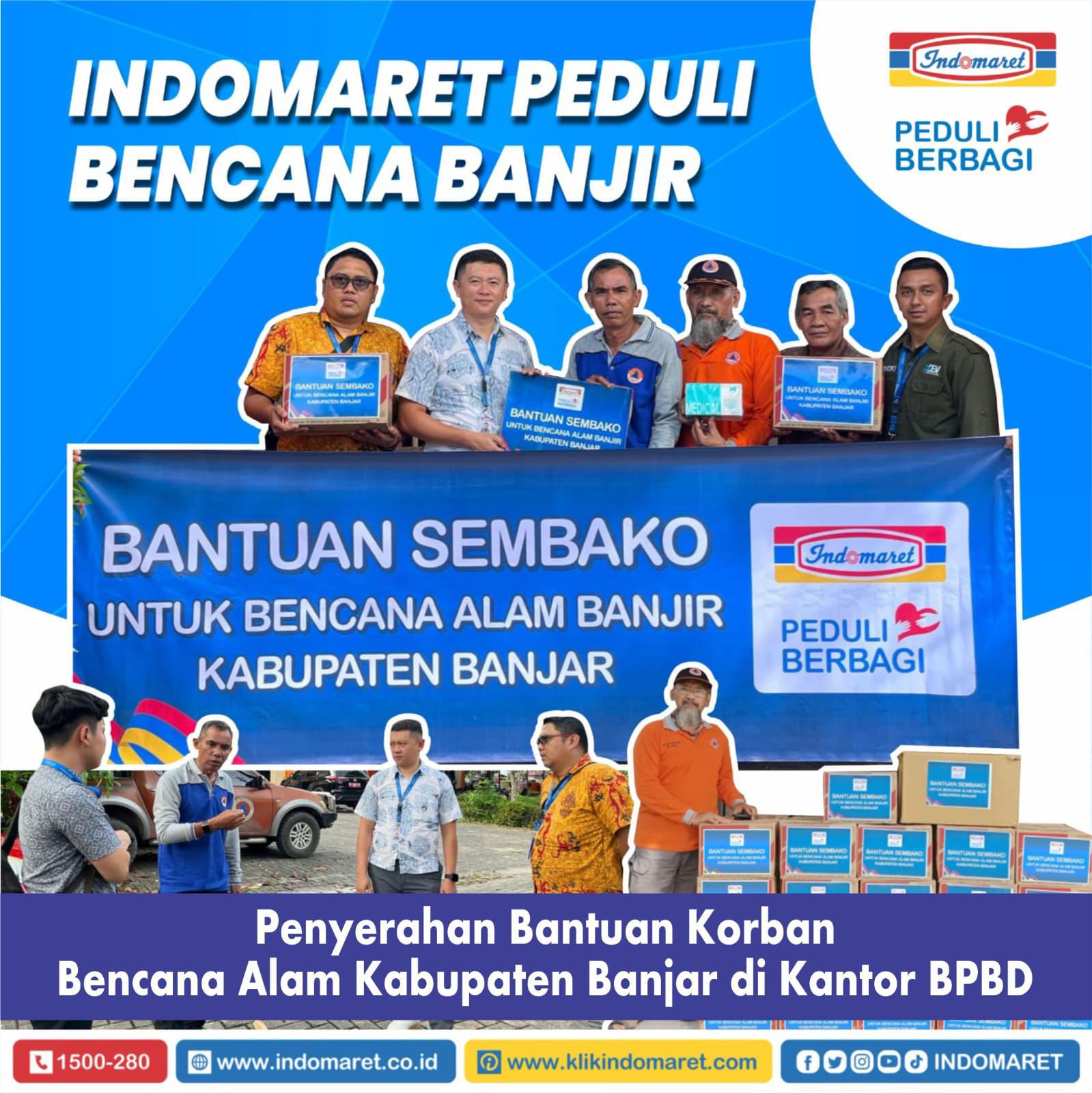 SIGAP: Tanggap bencana, Indomaret salurkan sembako bagi korban banjir Kabupaten Banjar.
