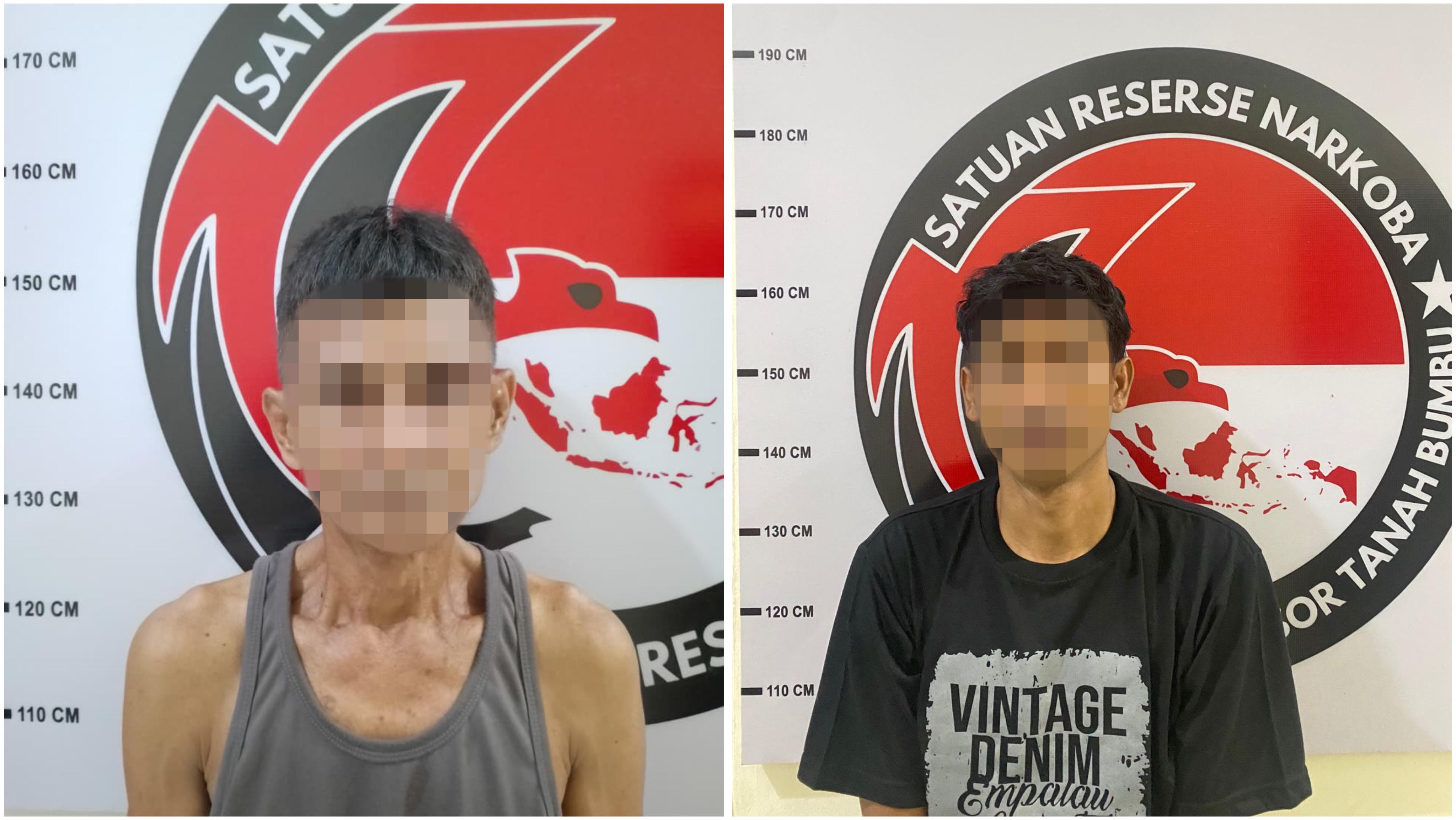 DIRINGKUS: Satresnarkoba Polres Tanah Bumbu menangkap dua pengedar sabu di Simpang Empat dan Mantewe. (Polres Tanah Bumbu untuk Radar Banjarmasin)