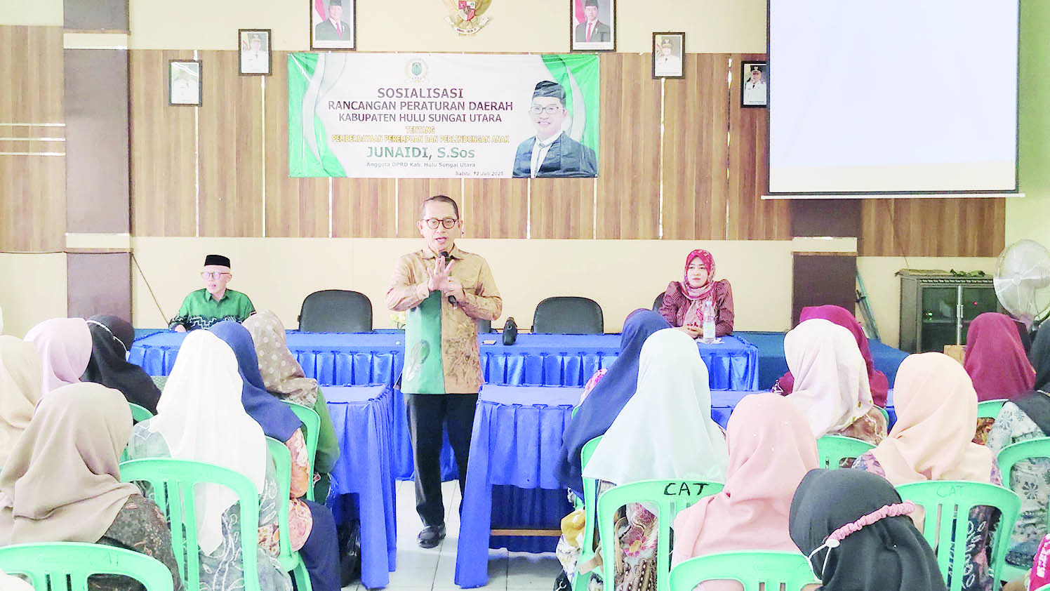 DUKUNGAN: Politisi F.PKB DPRD HSU Junaidi, mendukung anggaran olahraga untuk kemajuan prestasi olahraga di Kabupaten HSU.