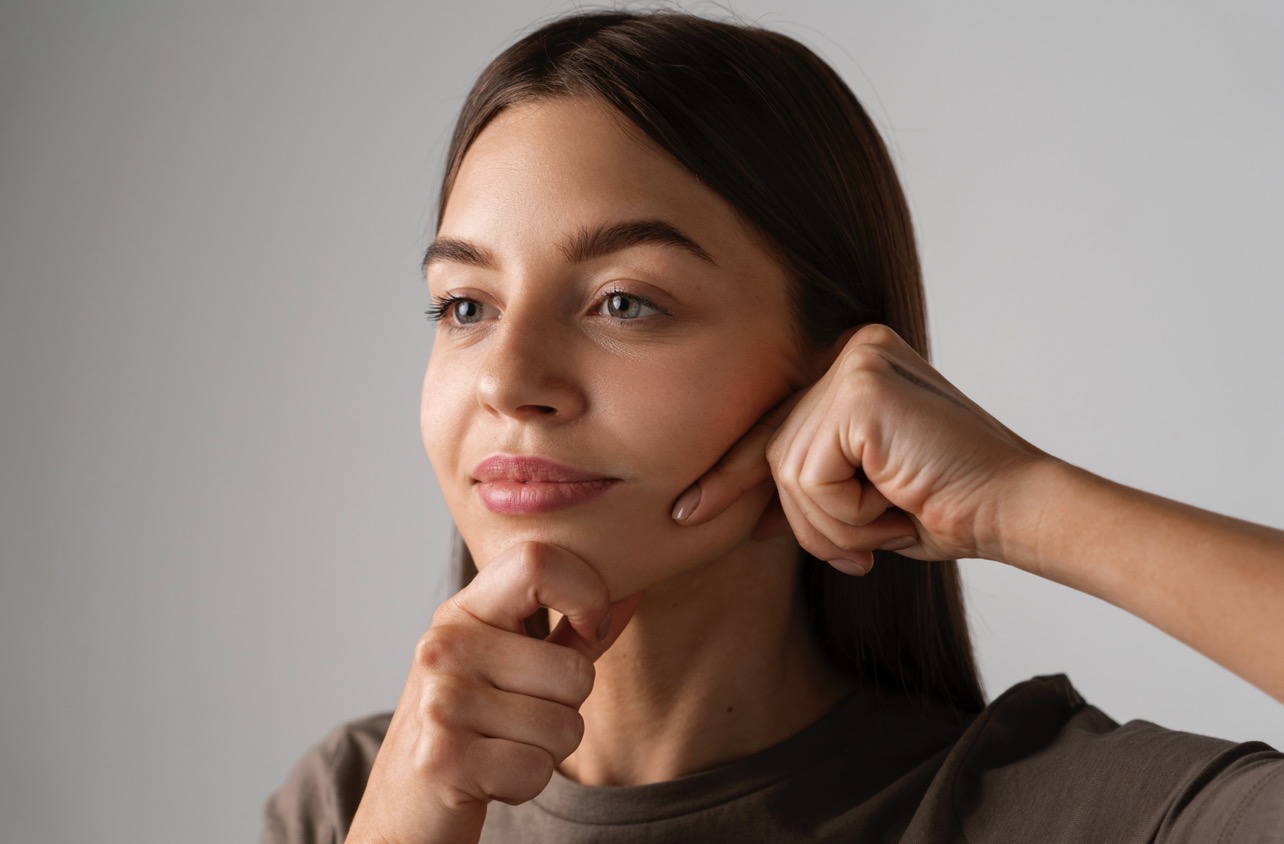 DOBEL: Double chin kadang membuat tampilan makeup kurang maksimal. (Foto: Freepik)