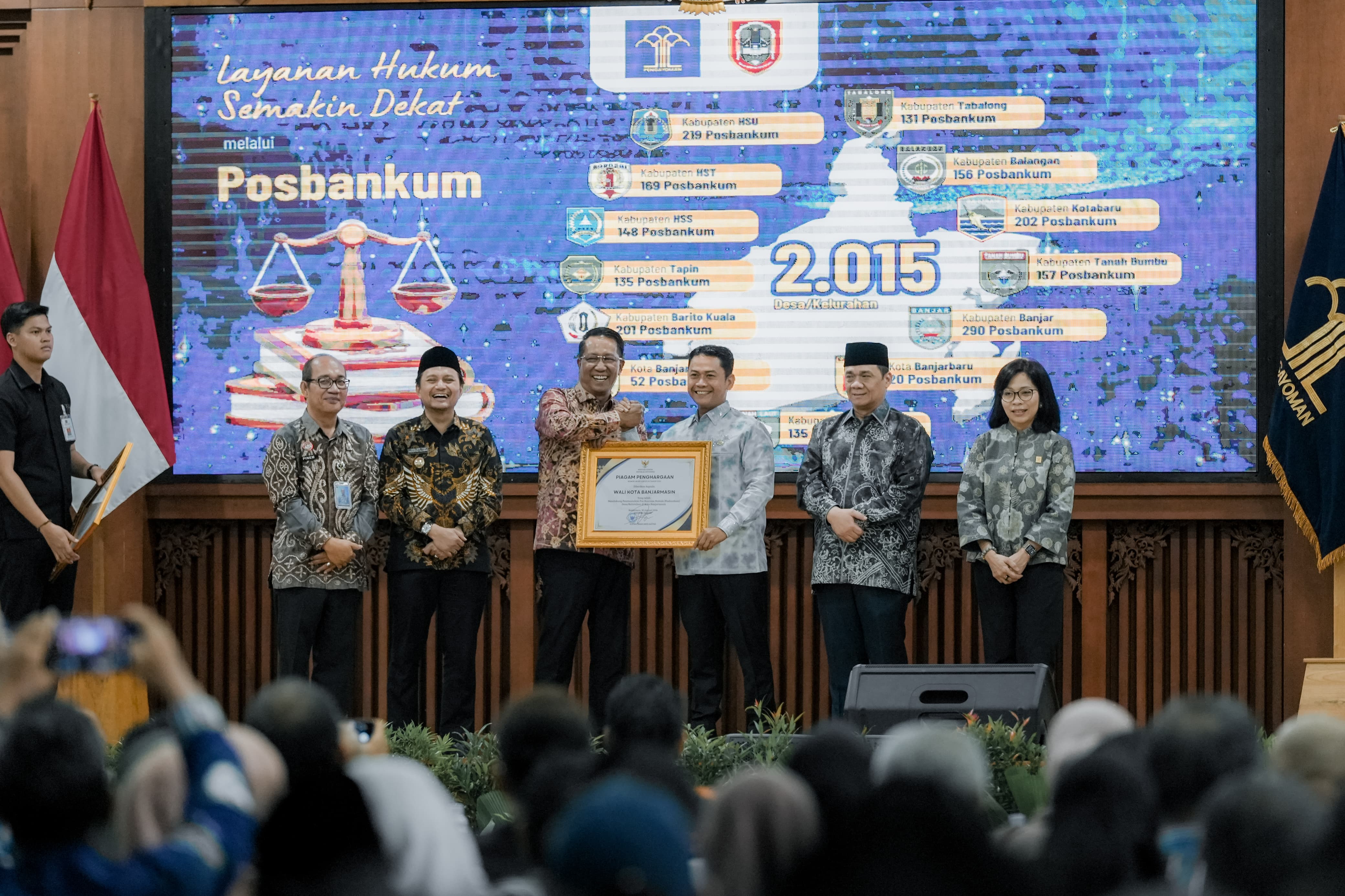 AKSES KEADILAN:Menkum RI, Sulaiman Andi Agtas meresmikan Posbankum Kalsel di Aula Idham Chalid Pemprov Kalsel, Jumat (30/1/2026).&nbsp;