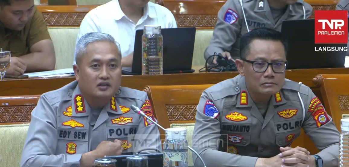 DICOPOT: Kombes Edy Setyanto Erning Wibowo, saat dipanggil Komisi III DPR RI perihal penanganan perkara pencurian dengan kekerasan (curas) dan kecelakaan lalu lintas. (Youtube TV Parlemen)