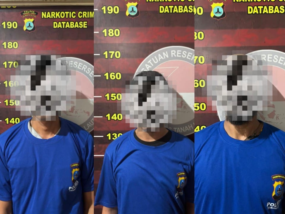 DITANGKAP: Pengedar yang diamankan Satresnarkoba Polres Tanah Laut (Tala) karena menjadi pengedar sabu. (Foto : Humas Polres Tala).