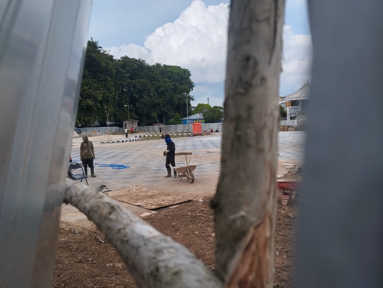 JADI SOROTAN: Rehabilitasi RTH Cahaya Bumi Selamat (CBS) Martapura. Proyek ini menelan anggaran sebesar Rp8,09 miliar