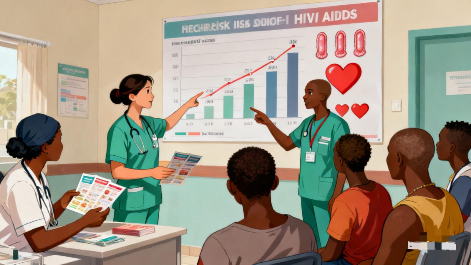 GAMBAR: Ilustrasi angka dan sosialisasi pada kelompok rentan. HIV/AIDS. (Dihasilkan AI/Radar Banjarmasin)