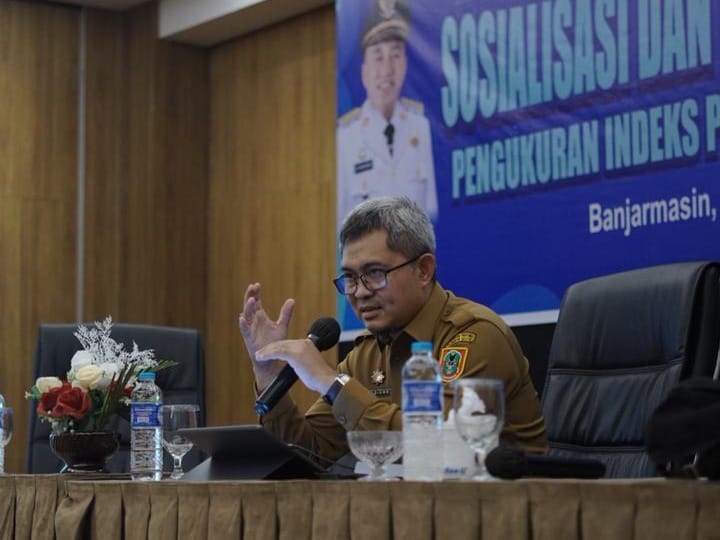 Kepala Bidang Pemberdayaan Pemuda Dispora Kalsel Budiono saat membuka kegiatan Dispora Kalsel di Banjarmasin. (M Idris Jian Sidik)
