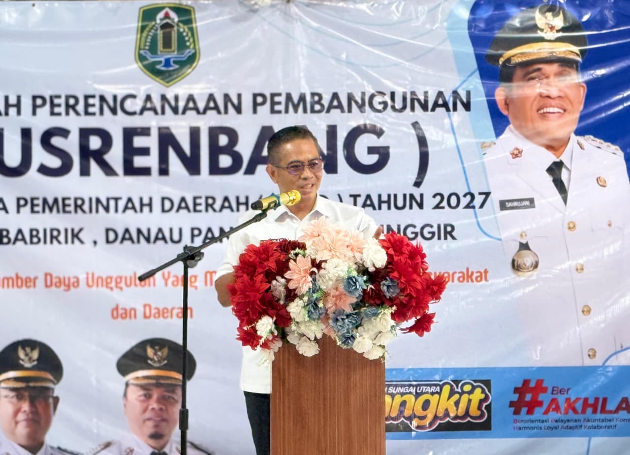 Ketua DPRD HSU, Fadilah saat menghadiri Musrenbang. 