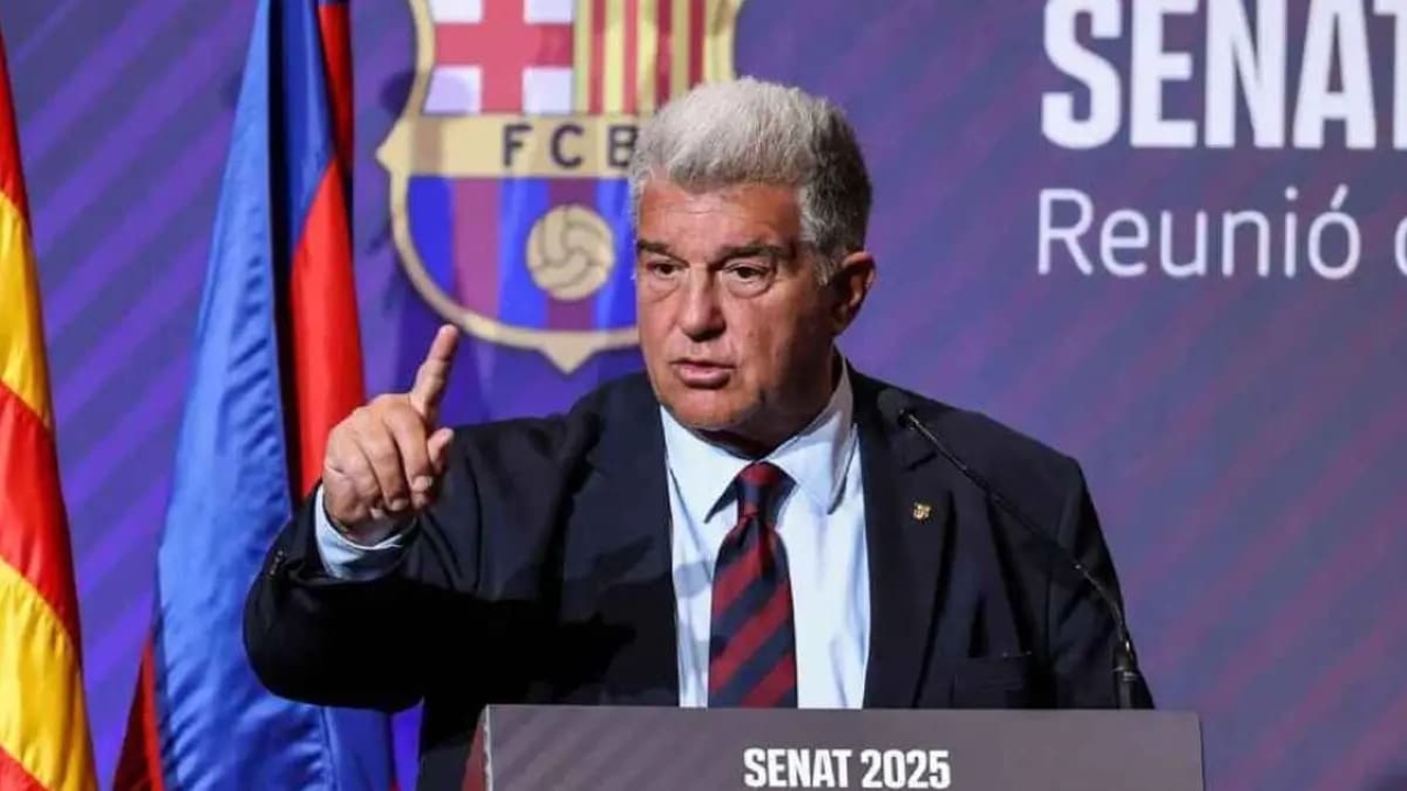 PRESIDEN: Joan Laporta, presiden Barcelona saat ini. (Javier Borrego/AFP)