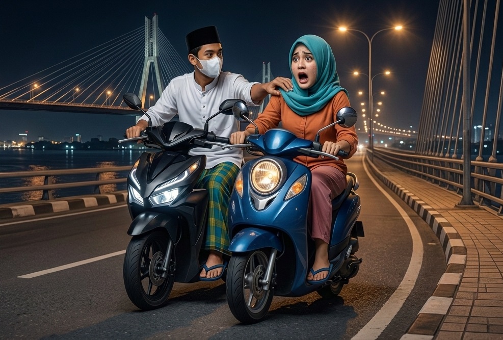 Ilustrasi begal payudara di Jembatan Barito Kalimantan Selatan