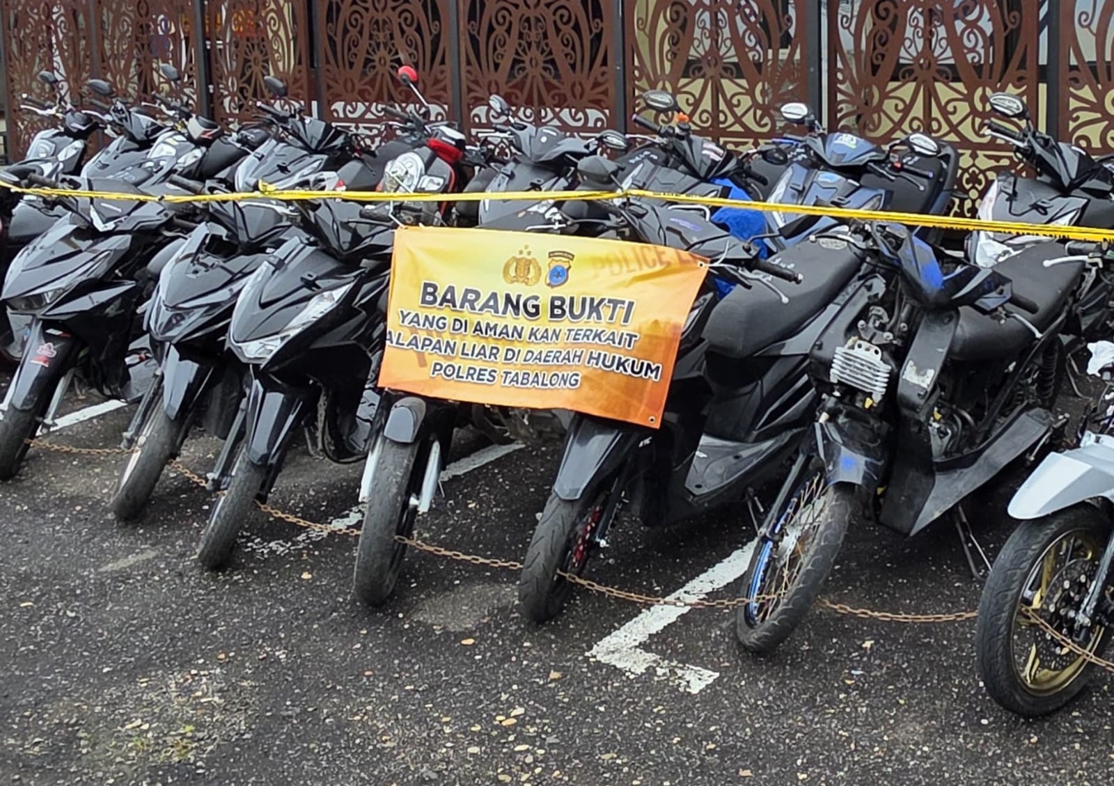KASUS KEJAHATAN: Puluhan motor aksi balap liar juga diamankan jajaran Polres Tabalong selama 14 hari Ramadan.