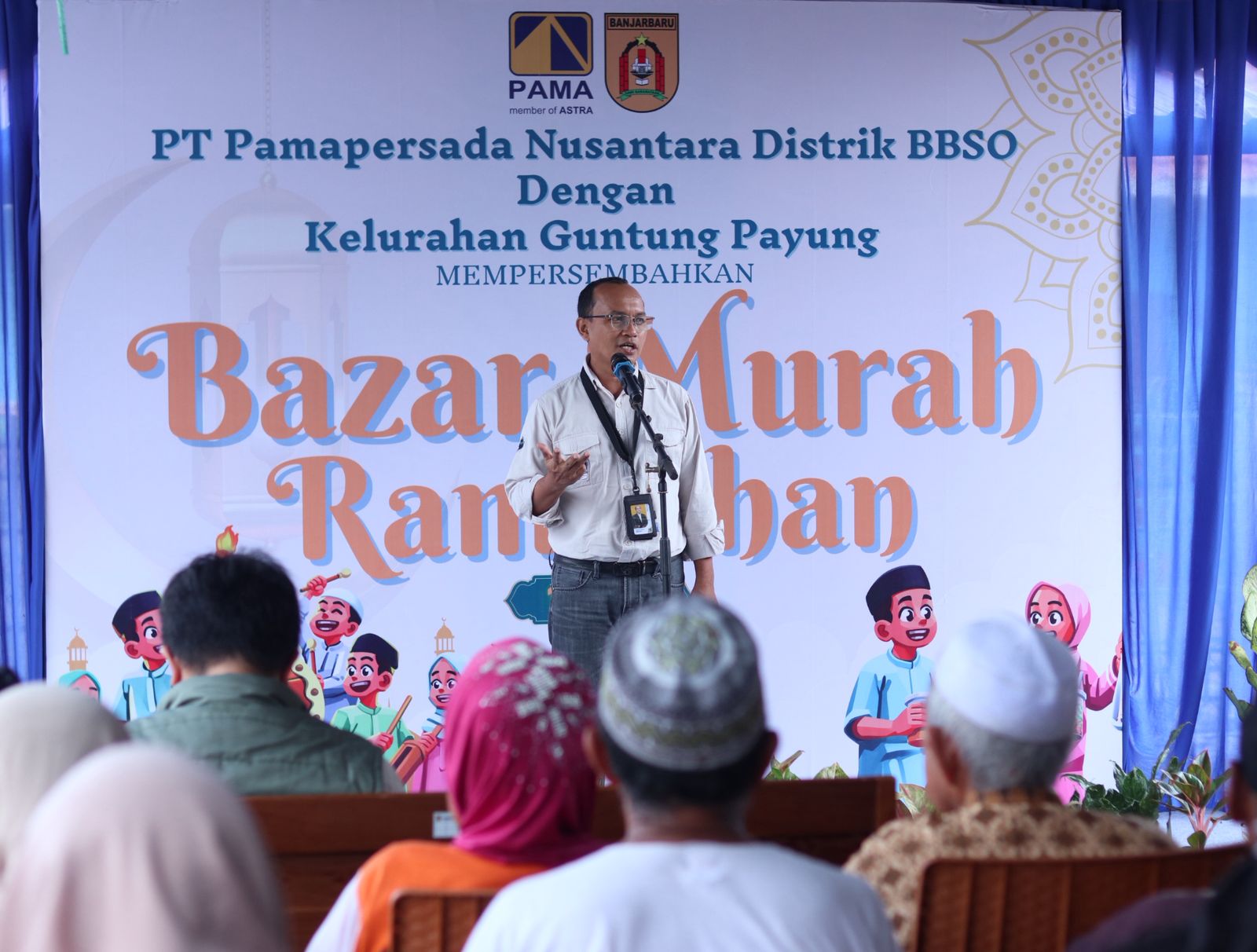 SAMBUTAN: Perwakilan PT PAMA BBSO, Prihadi Suseno mengatakan kegiatan ini merupakan bagian dari program tanggung jawab sosial perusahaan.