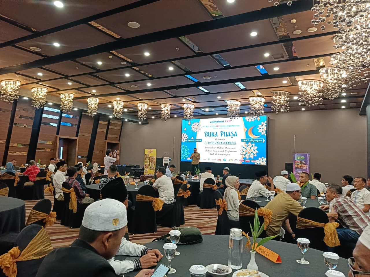 BUKBER:Suasana buka puasa bersama PT Indofood CBP Sukses Makmur Tbk Noodles Area Banjarmasin bersama relasi di Novotel Banjarbaru, Senin (9/3/2026). 