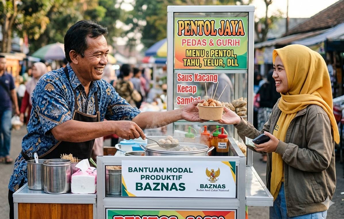Ilustrasi pemberian bantuan modal usaha dari Baznas