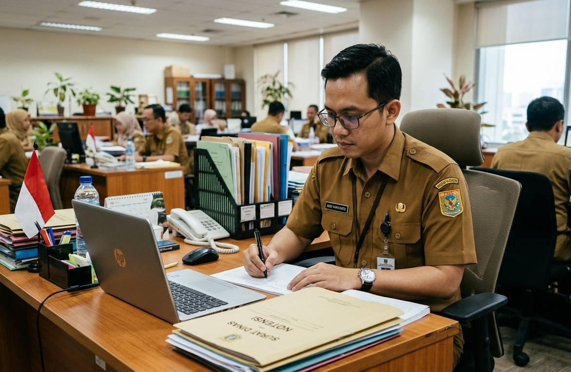 Foto Ilustrasi ASN yang sedang bekerja