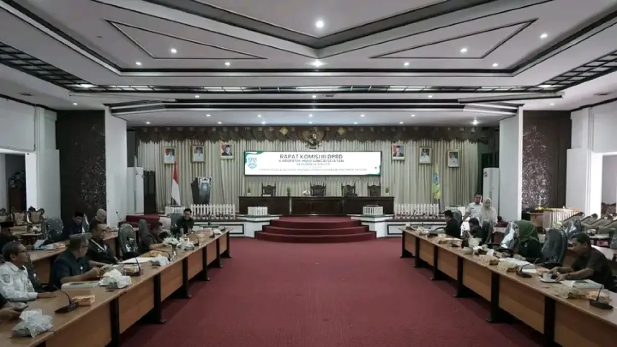 ASET: DPRD HSS gelar rapat lanjutan pembahasan Raperda Pengelolaan Barang Milik Daerah bersama Eksekutif, Rabu (1/4/2026).(Foto: DPRD HSS)&nbsp;