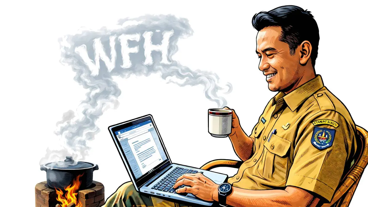 Ilustrasi WFH para ASN