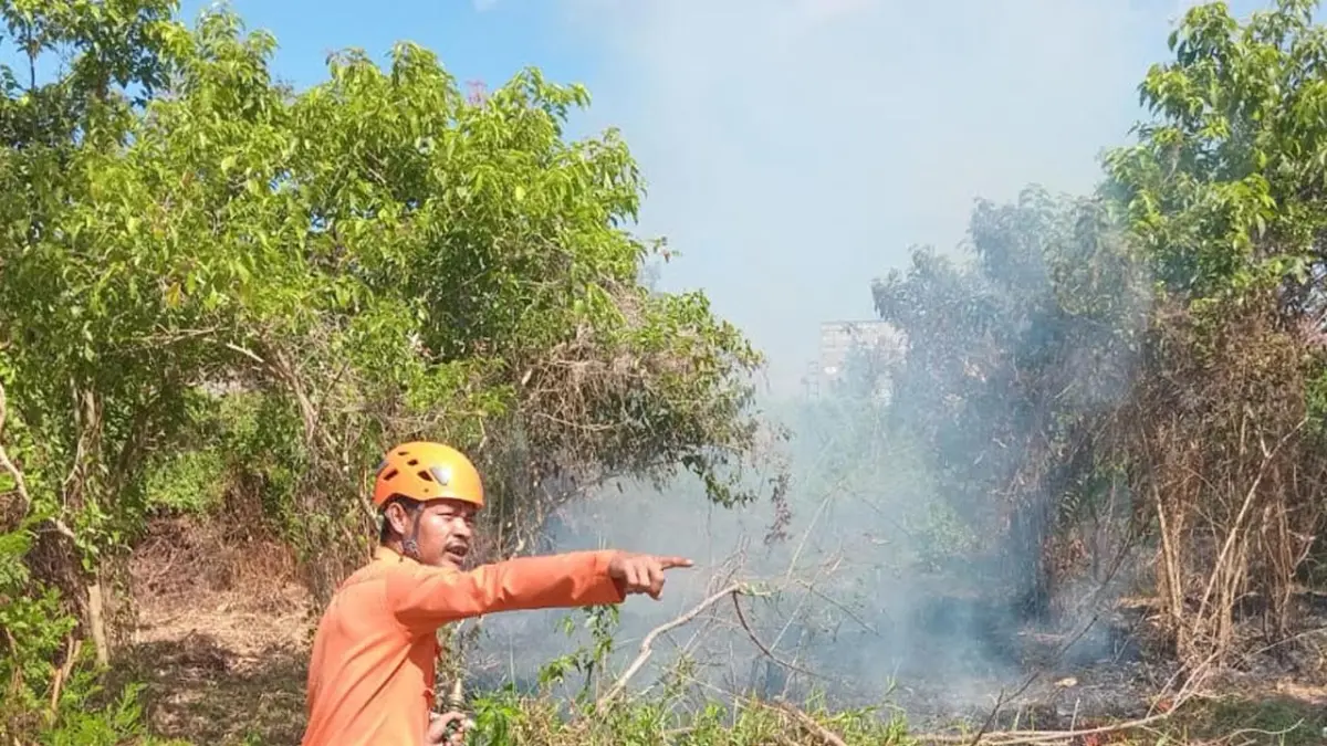 KEBAKARAN LAHAN: Kota Banjarmasin memang tidak memiliki hutan, tapi memiliki banyak lahan tidur yang rawan terbakar pada musim kemarau.