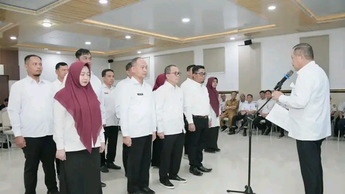 Pengurus PMI HSS periode 2025-2030 resmi dilantik oleh Ketua PMI Kalsel Gusti Iskandar Sukma Alamsyah. (KOMINFO HSS)&nbsp;