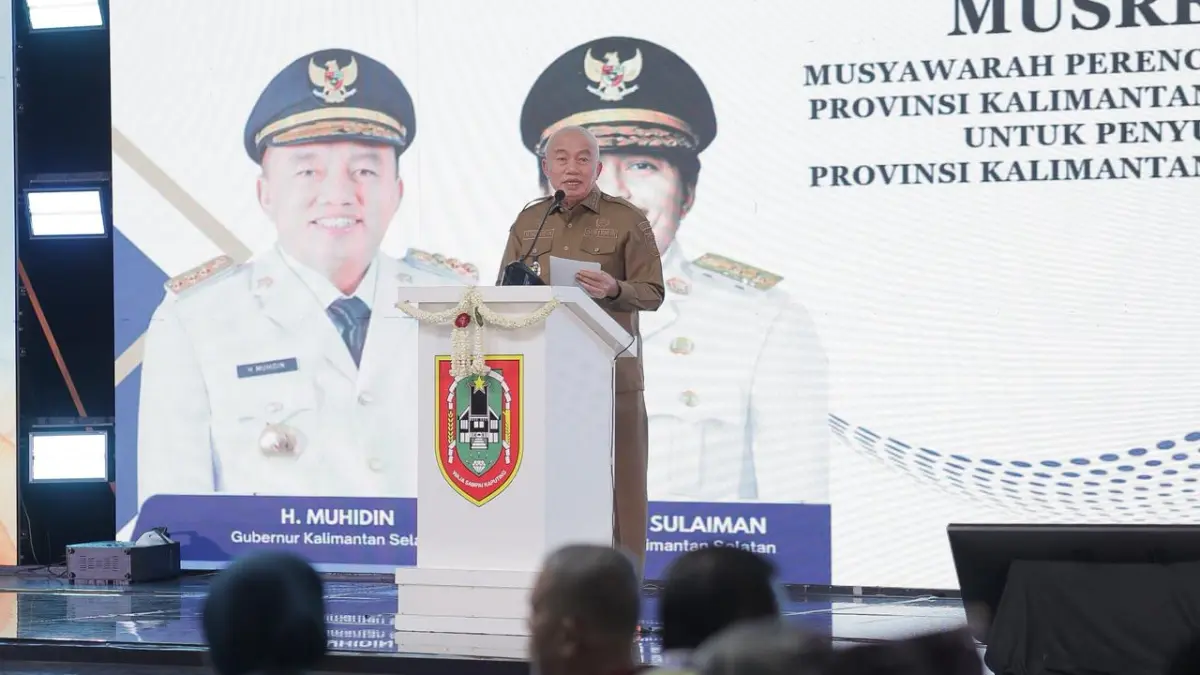 BICARA: Gubernur Kalsel, Muhidin memprioritaskan pembangunan infrastruktur, pengendalian banjir, dan penanggulangan karhutla&nbsp; dalam Musrenbang 2026 (Humas DPRD Kalsel)