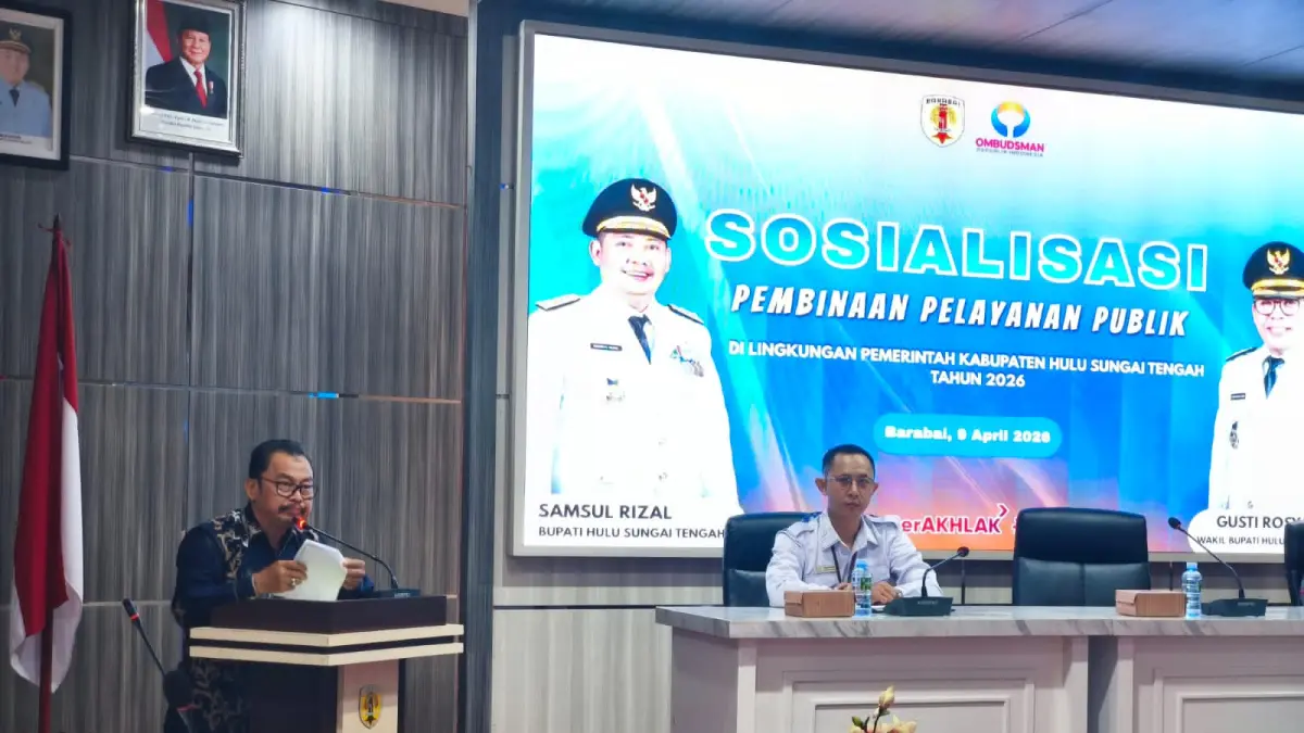 SOSIALISASI:Sosialisasi Pelayanan Publik digelar di Auditorium Pemkab HST, Kamis (9/4/2026).(Foto:Jamaluddin/Radar Banjarmasin).