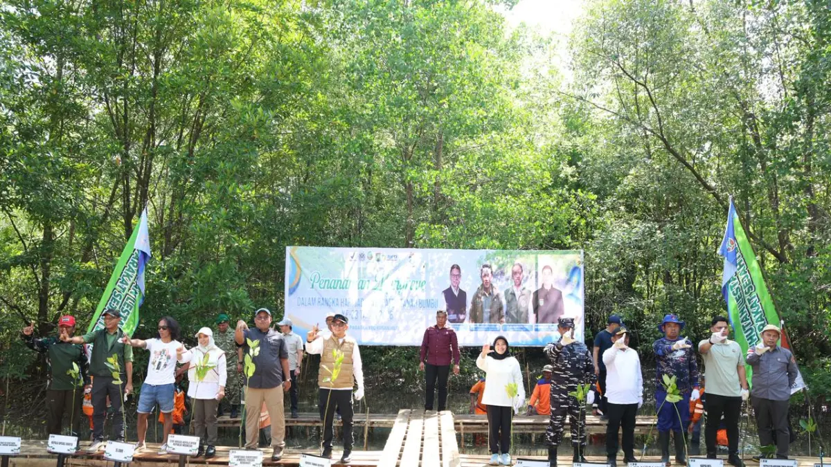 Bupati Tanah Bumbu dan Kaka Slank Tanam Mangrove di Pesisir