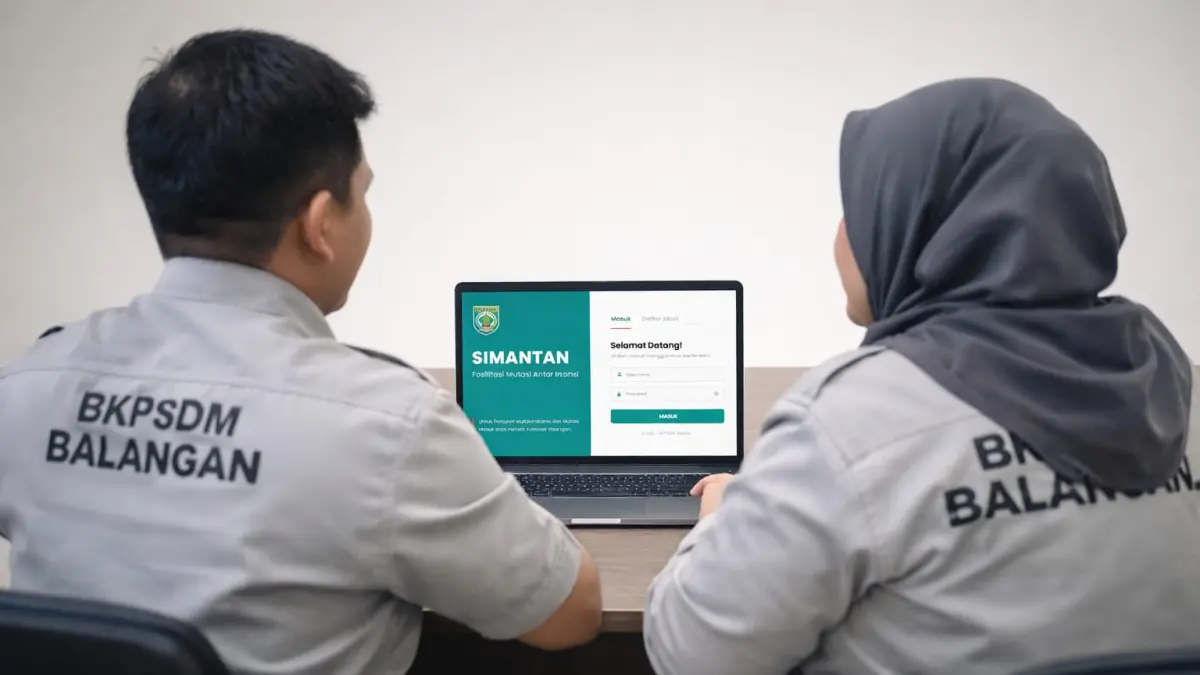 INOVASI DIGITAL: Tampilan antarmuka aplikasi SIMANTAN yang diluncurkan BKPSDM Balangan untuk mempermudah layanan mutasi antar instansi