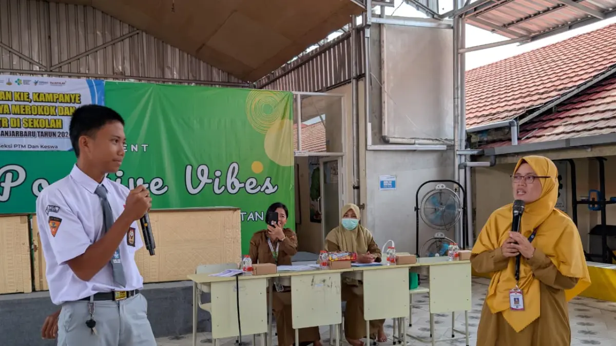 MAJU KE DEPAN: Kampanye berhenti merokok digencarkan di tingkat sekolah.