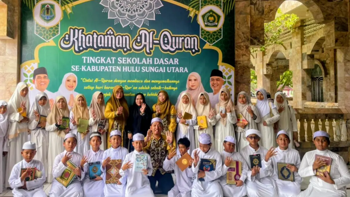 PENGUATAN: Sekolah dibawah naungan Disdikbud Kabupaten Hulu Sungai Utara, menguatkan ekstrakurikuler Tahfiz&nbsp; Al-Quran dalam meningkat animo masyarakat bersekolah di SD negeri. (Foto: Istimewa/Radar Banjarmasin)&nbsp;
