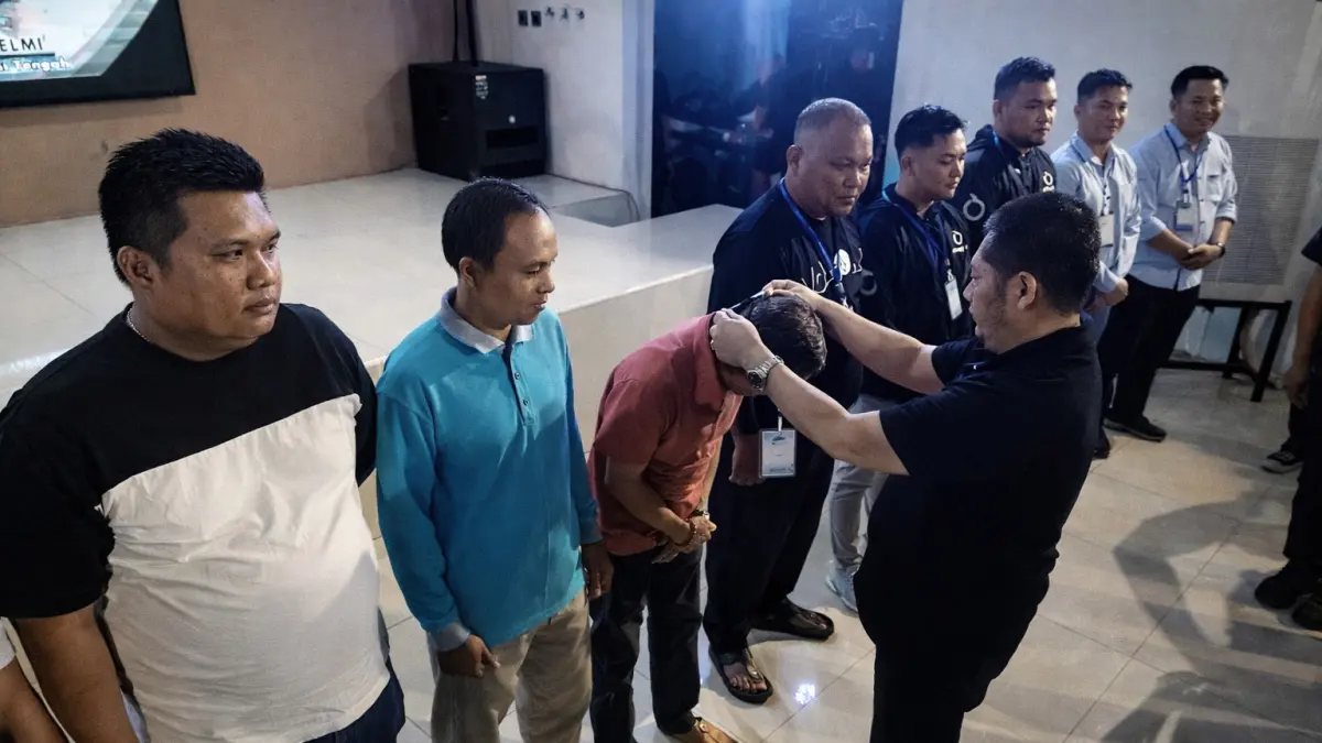 DIBUKA:Grand launching Liga Pemdes HST Menyala 2026 di Balai Rakyat, Rabu (15/4/2026) malam.(Foto:Jamaluddin/Radar Banjarmasin).