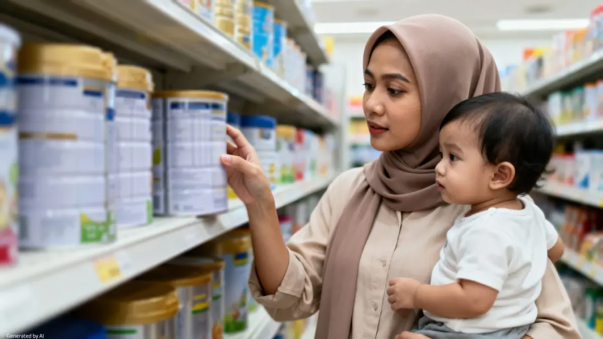 SELEKTIF: Waspada sebelum membeli, perhatikan kandungan yang terdapat di dalam susu formula.(Foto: Ilustrasi)