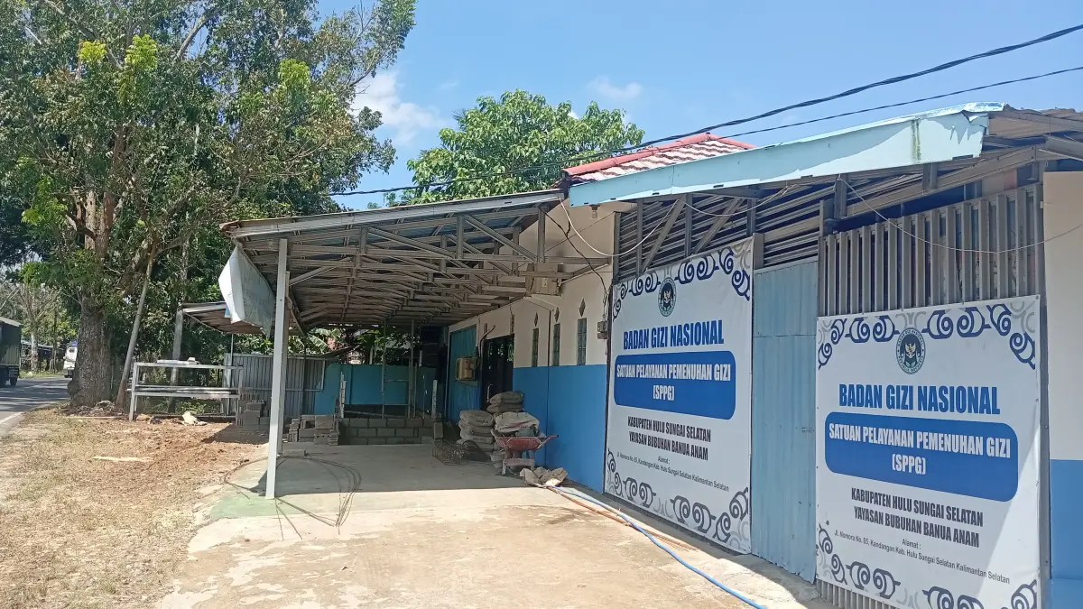 IPAL: SPPG Muara Banta masih proses renovasi saluran IPAL. (Foto: M. Padil Ihsan/Radar Banjarmasin)&nbsp;