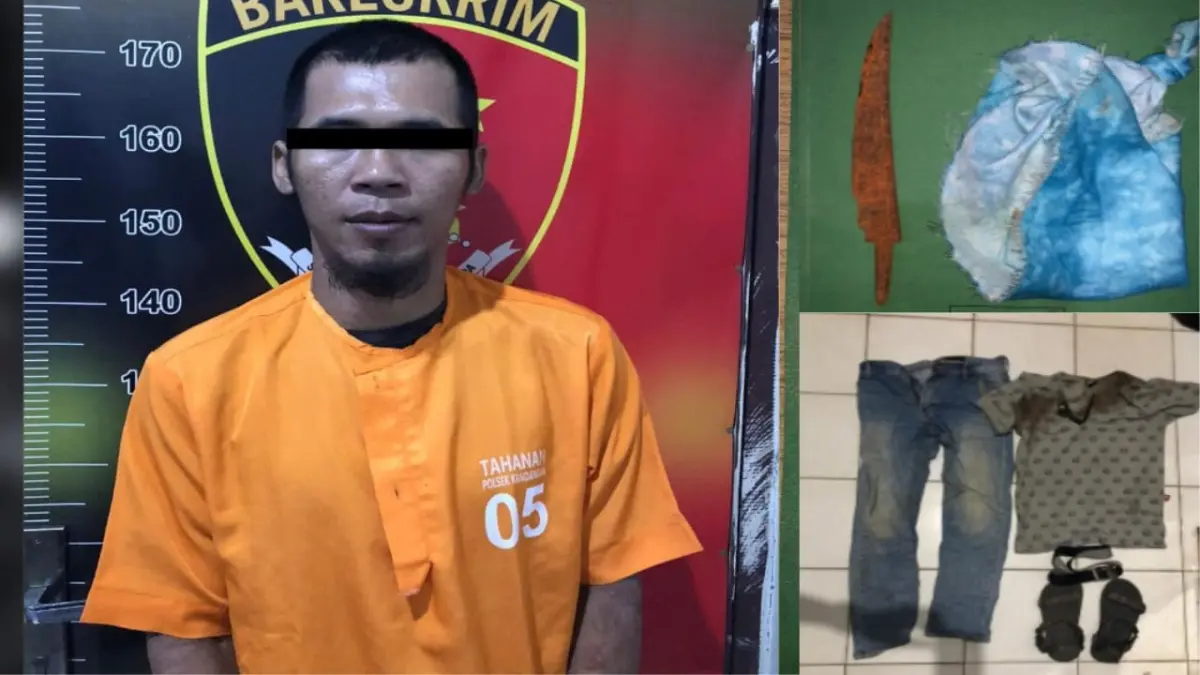 DIAMANKAN: Hamlan alias Alan, pelaku kasus pembunuhan akhirnya ditangkap Polisi setelah buron hampir 7 tahun.(Foto:Polres HSS)&nbsp;