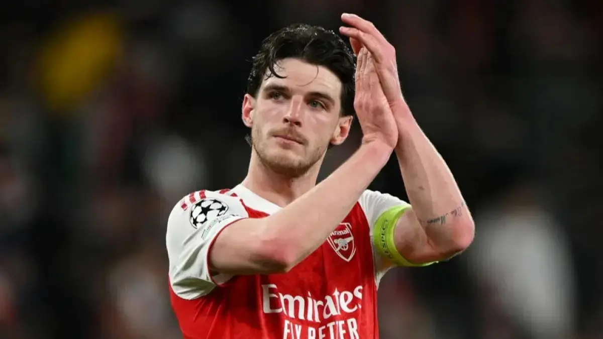 OPTIMIS: Gelandang Arsenal, Declan Rice ingin bawa tim ke final Liga Champions.&nbsp;
(Dok. UEFA)