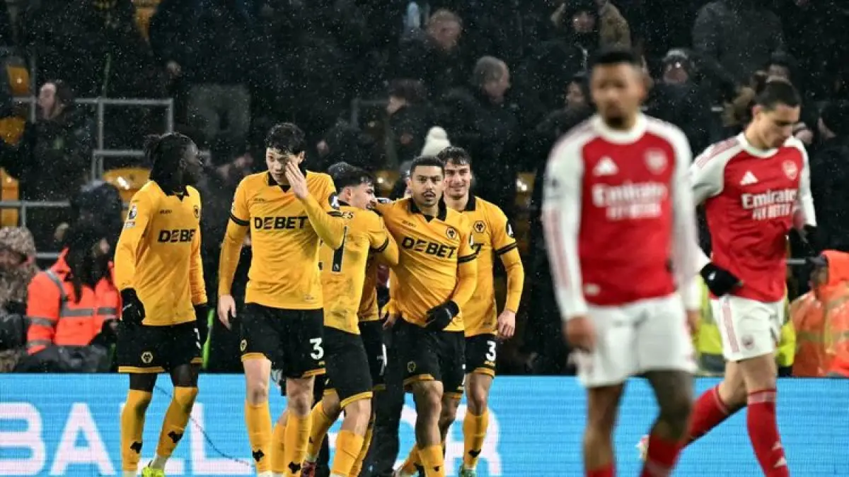 TERDEGRADASI: Wolverhampton Wanderers jadi tim pertama yang dipastikan terdegradasi dari Premier League 2025-2026. &nbsp;
(AFP/PAUL ELLIS)