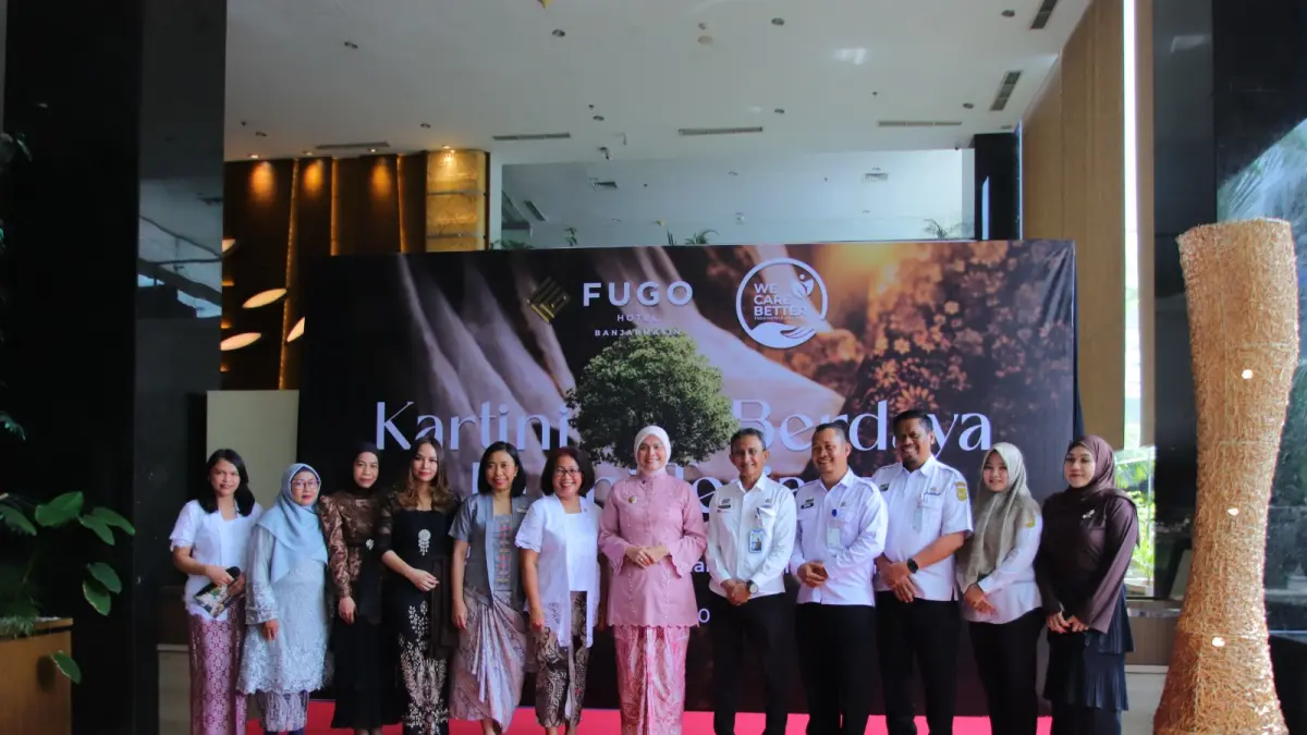 ANGGUN:Wakil Wali Kota Banjarmasin, Hj Ananda saat hadir pada peringatan Hari Kartini di FUGO Hotel Banjarmasin, Rabu (22/4/2026).(Foto: FUGO Hotel Banjarmasin)&nbsp;&nbsp;