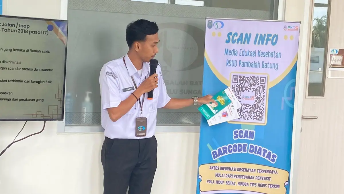 SOSIALISASI: Penggagas inovasi, Pegawai RSUD Pambalah Batung Amuntai Muhammad Idham Azhari.(Foto: Istimewa)