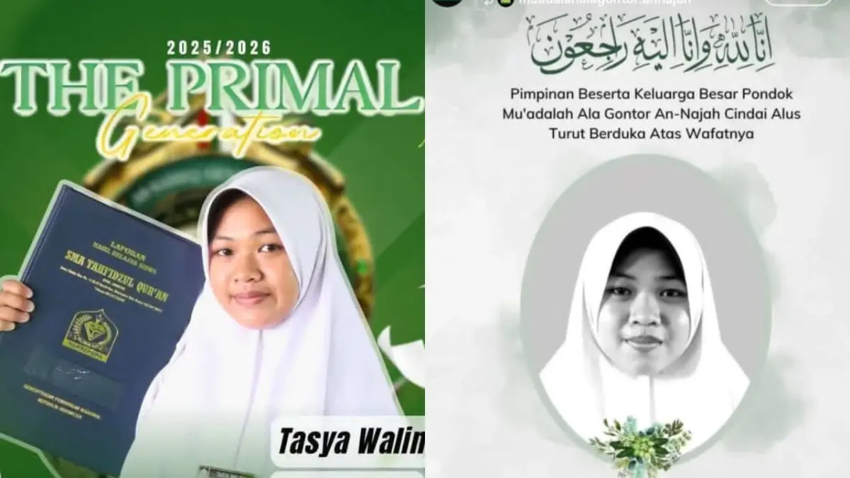 Ucapan duka untuk Tasya Walina, alumnus Pondok Mu’adalah Ala Gontor An-Najah Cindai Alus Martapura. (Tangkapan layar Instagram Pompes An-Najah Cindai Alus Martapura)