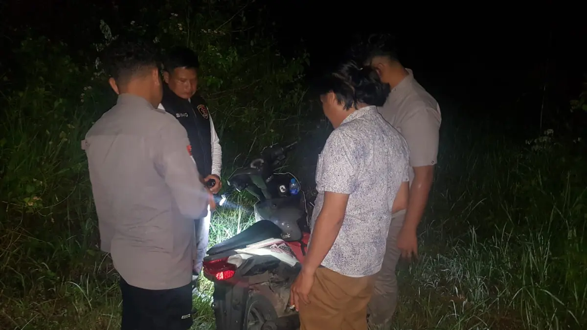 GAGAL : Kendaraan Honda Beat milik pelaku curanmor di Kelurahan Sarang Halang yang berhasil digagalkan warga. (Foto : Polsek Pelaihari untuk Radar Banjarmasin)