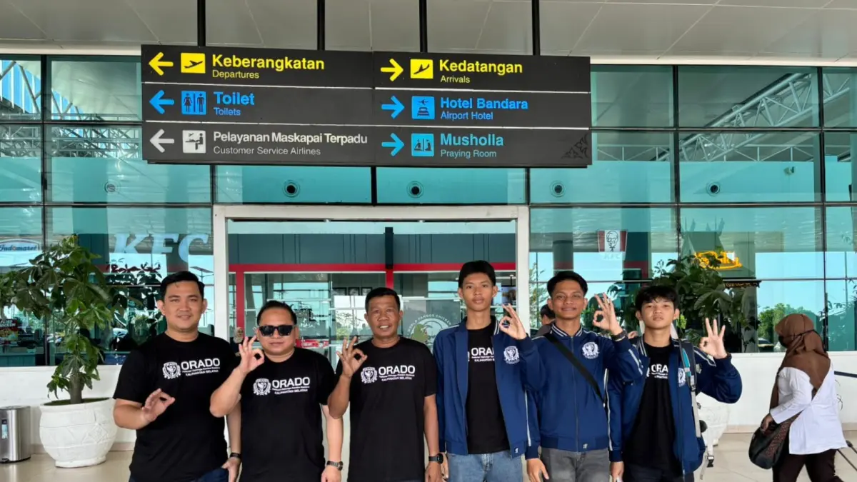Kontingen Orado Kalimantan Selatan saat bersiap berangkat menuju Kejuaraan Nasional Orado 2026 di Bogor usai menjalani training centre di Banjarmasin. (M Idris Jian Sidik)